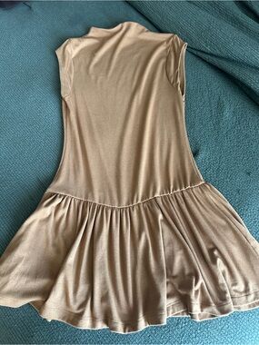 Free People Taupe Sleeveless Drop-Waist Flowy Dress